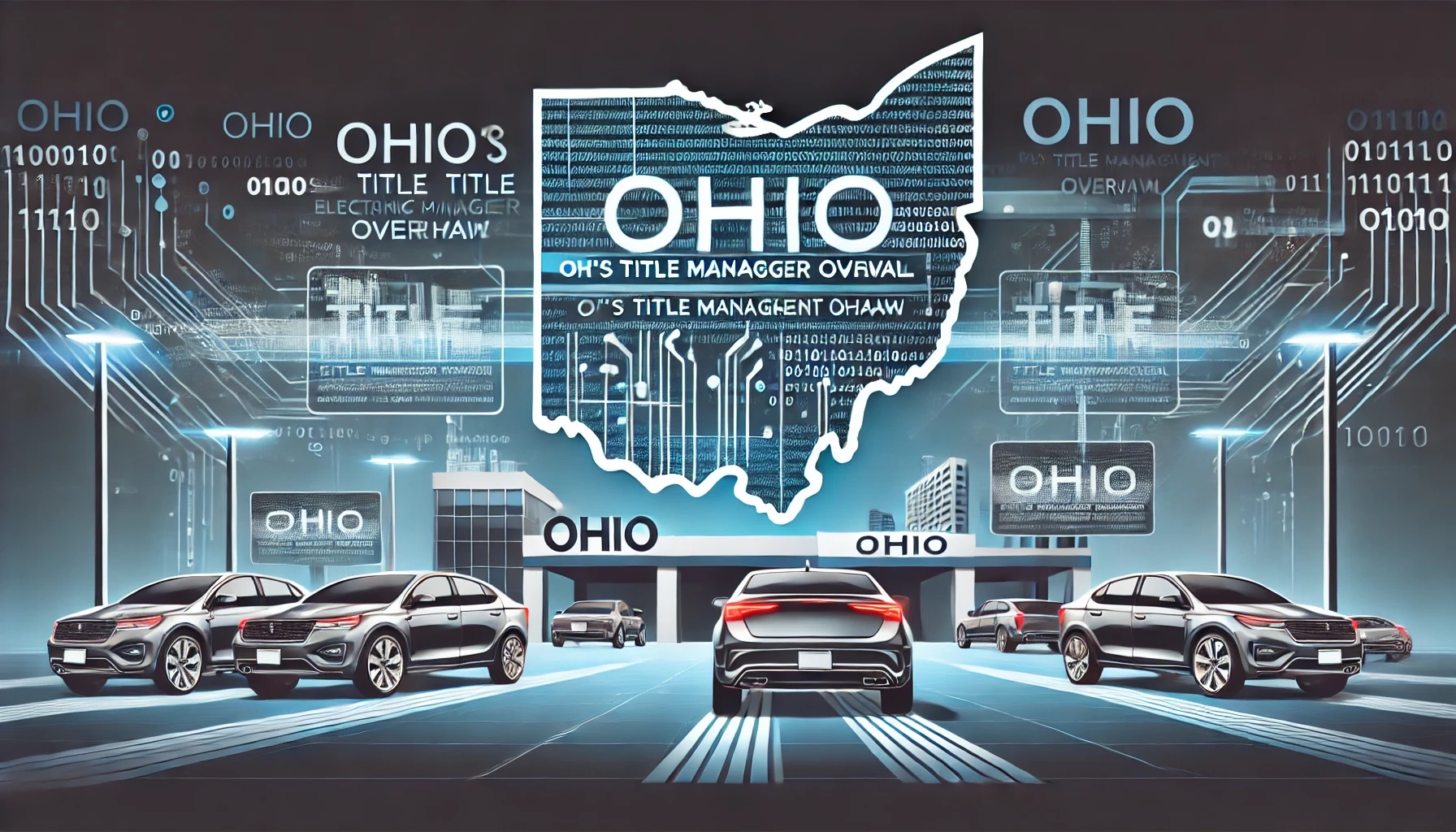 A digital car title displayed on a computer screen, symbolizing Ohio's transition to electronic title management for dealerships. Ohio Electronic Titles.